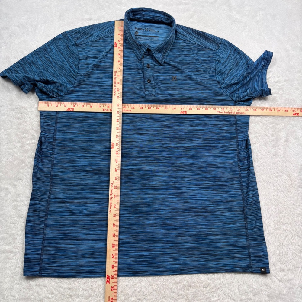 Hurley Buckle Exclusive Polo Shirt Mens XL Blue Black Space Dye Performance Golf - Picture 7 of 10